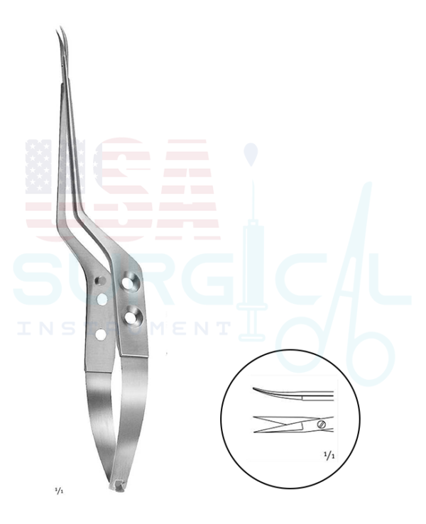 Micro Scissors, bayonet-shaped - YASARGIL - curved up