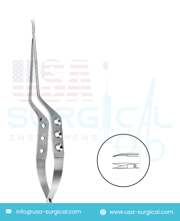 Micro Scissors, bayonet-shaped - YASARGIL - curved down