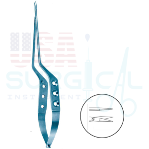 Micro Scissors, bayonet-shaped, TITANIUM - YASARGIL - toothed blades