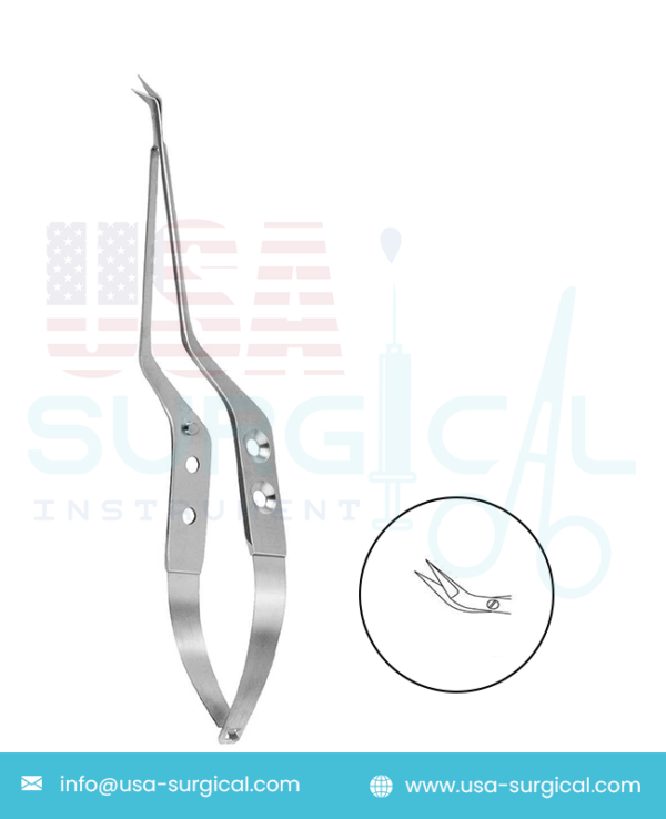 Micro Scissors, bayonet-shaped - NAGEL - curved to side