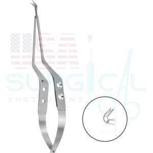 Micro Scissors, bayonet-shaped - curved to side