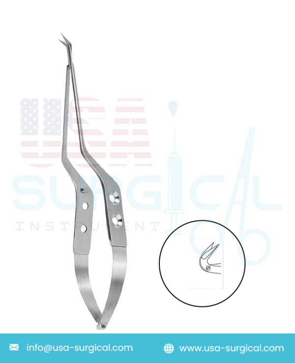 Micro Scissors, bayonet-shaped - curved to side