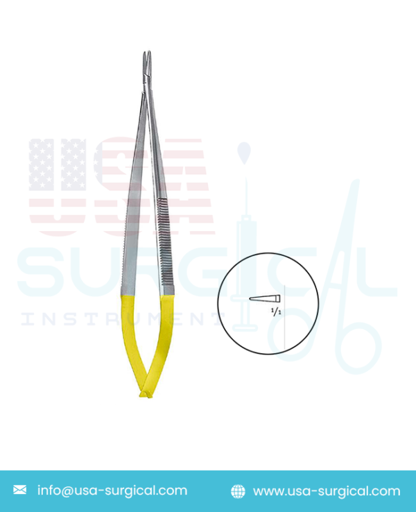 Micro Needle Holders - with tungsten carbide - CASTROVIEJO - ST without catch, with smooth Carbide Inserts