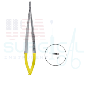 Micro Needle Holders - with tungsten carbide - JACOBSON - ST without catch, with serrated Carbide Inserts