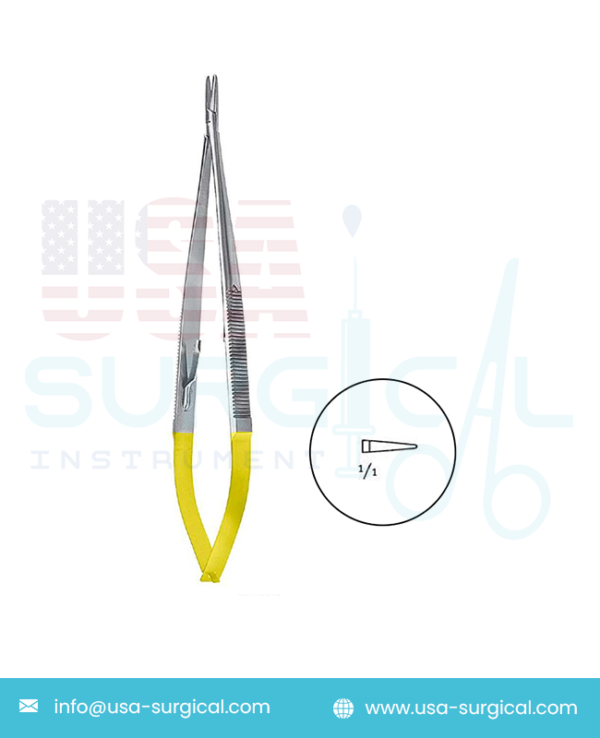 Micro Needle Holders, with Tungsten Carbide - ST with catch, with smooth Carbide Inserts