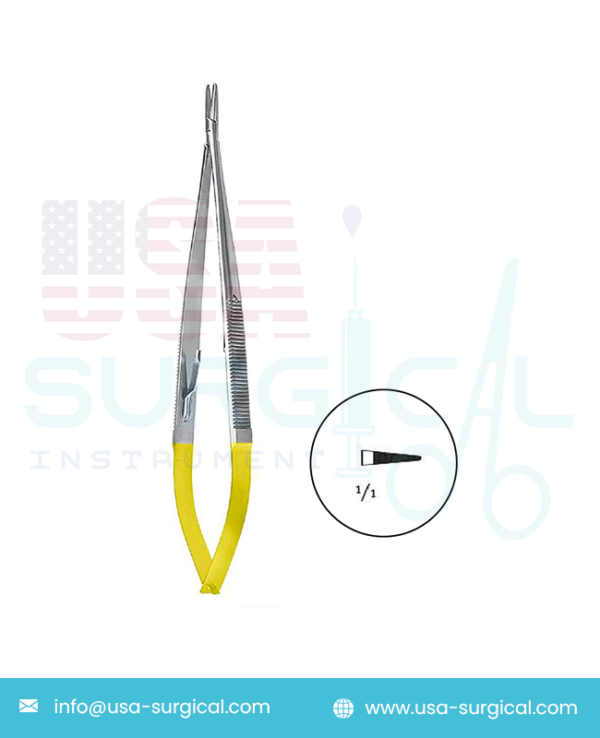 Micro Needle Holders, with Tungsten Carbide - ST with catch, with smooth Carbide Inserts