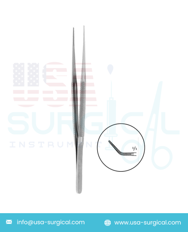 Atraumatic Micro-Forceps - DE BAKEY - Tips 1.2 mm - ANGLED