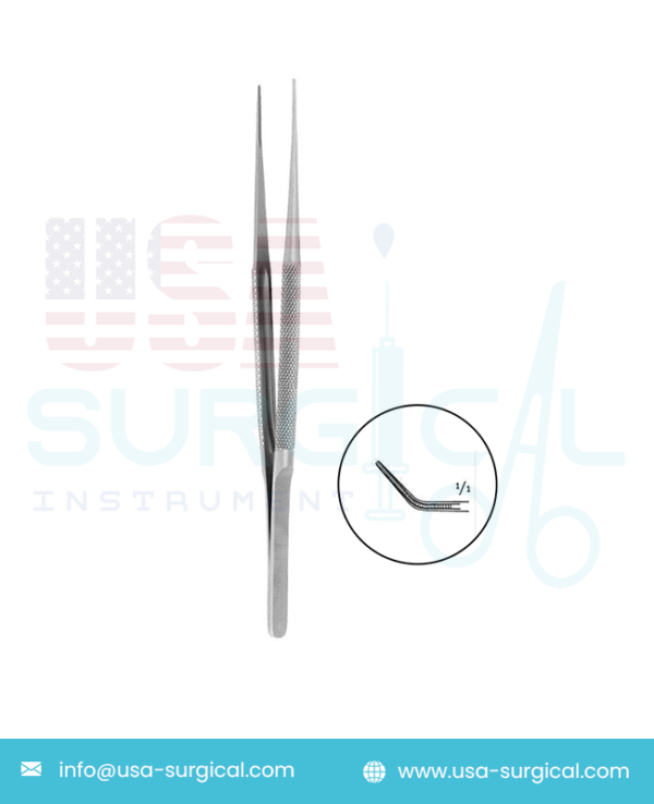 Atraumatic Micro-Forceps - DE BAKEY - TITANIUM - Tips 1.2 mm - ANGLED