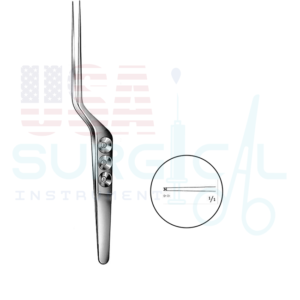 Micro Forceps, bayonet-shaped - YASARGIL - 1 x 2 teeth - ST - TOOTH