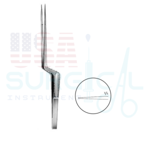 Micro Forceps, bayonet-shaped - fine tips - ST - with Diamond Dust Coated TIP