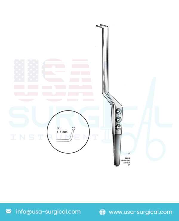 Tumor Grasping Forceps - SAMII - jaws spoon-shaped, curved up