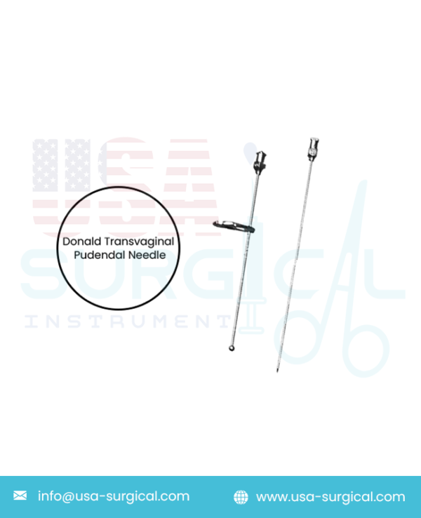 Gynaecology and Obstetrics Nerve Block Needles Donald Transvaginal Pudendal Nerve Block Needle And Guide, longitudinal finger ring fitted to guide