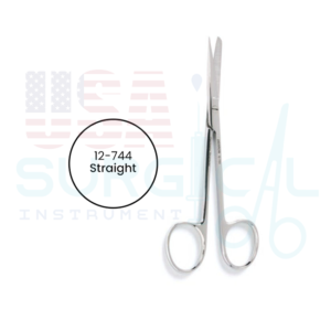 Plastic Surgery Scissors, straight, sharp-blunt tips, one blade serrated