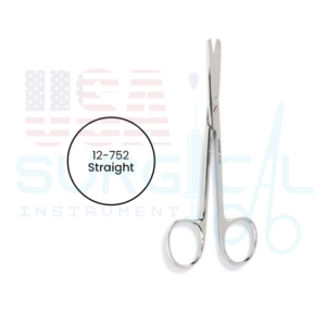 Plastic Surgery Scissors, straight, blunt-blunt tips, one blade serrated