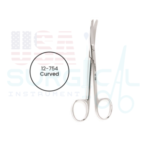 Plastic Surgery Scissors, curved, blunt-blunt tips, one blade serrated