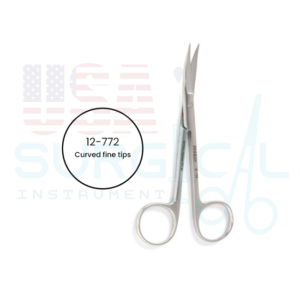 GOLDMAN-FOX Dissecting Scissors, curved fine tips, one serrated blade