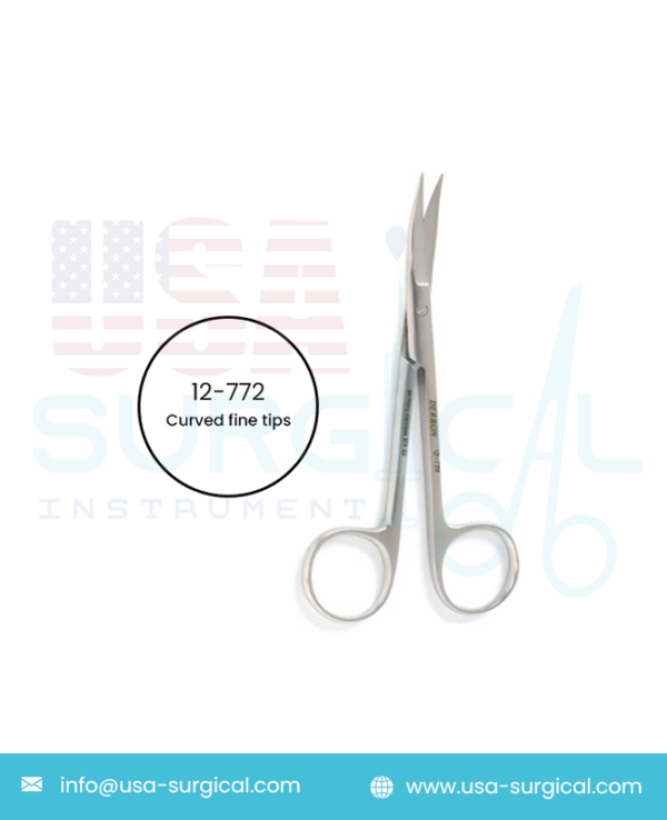 GOLDMAN-FOX Dissecting Scissors, curved fine tips, one serrated blade