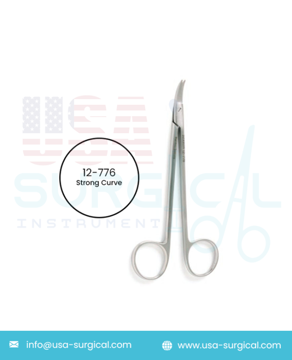 QUIMBY Scissors, blades 15 mm long, strong curve and pointed