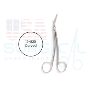 LOCKLIN Scissors, curved shanks 25 degree, with one serrated blade