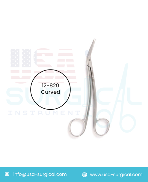 LOCKLIN Scissors, curved shanks 25 degree, with one serrated blade