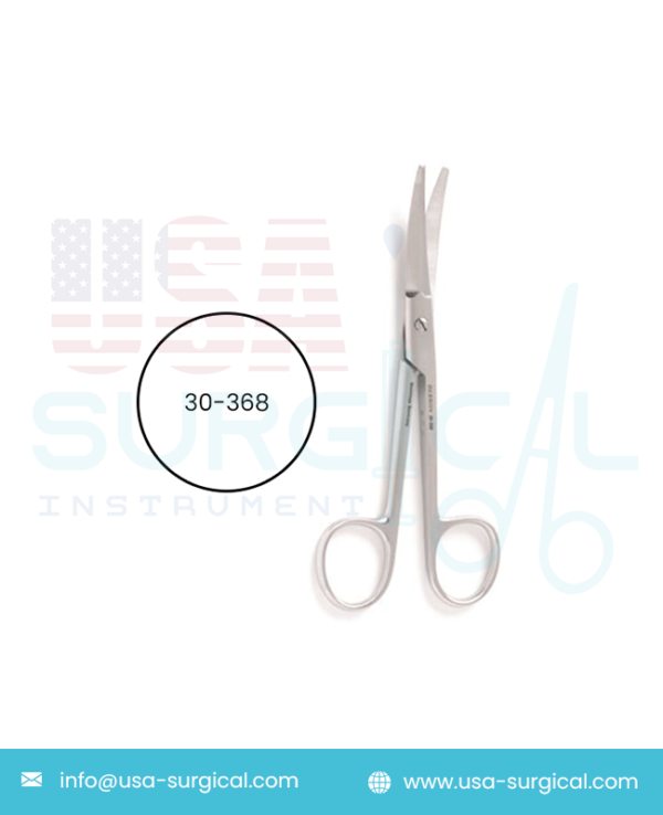 DERRON Saber-Back Rhytidectomy Scissors, curved with semi-sharp outer edges for dissection