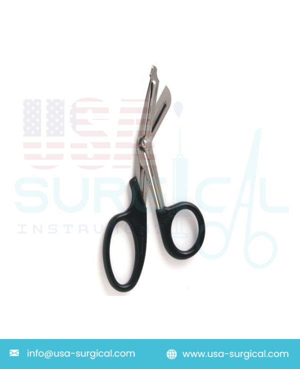 Bandage and Utility Scissors with needle destroyer, serrated blade, Autoclavable