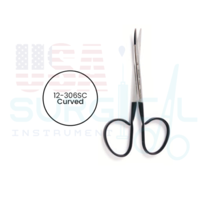 KAYE Fine Dissecting Scissors, curved, serrated, ribbon type handle, Super-Cut