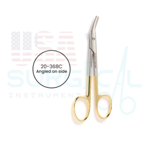 Wire Cutting Scissors - Tungsten Carbide, angled on side, serrated blade