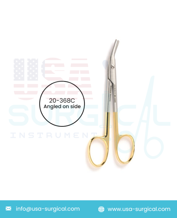 Wire Cutting Scissors - Tungsten Carbide, angled on side, serrated blade