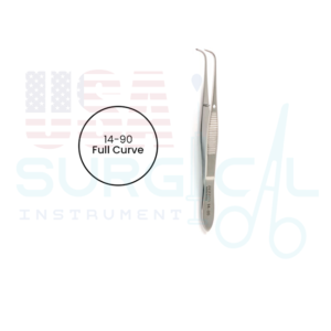 IRIS Tissue Forceps, 1 x 2 teeth, full curve