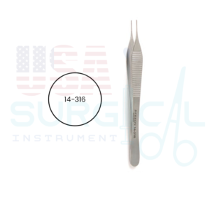 Micro ADSON Dressing Forceps, serrated, tips 0.5 mm wide