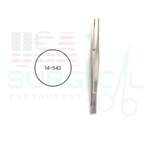 CUSHING Dressing Forceps, 1 x 2 teeth, scraper end