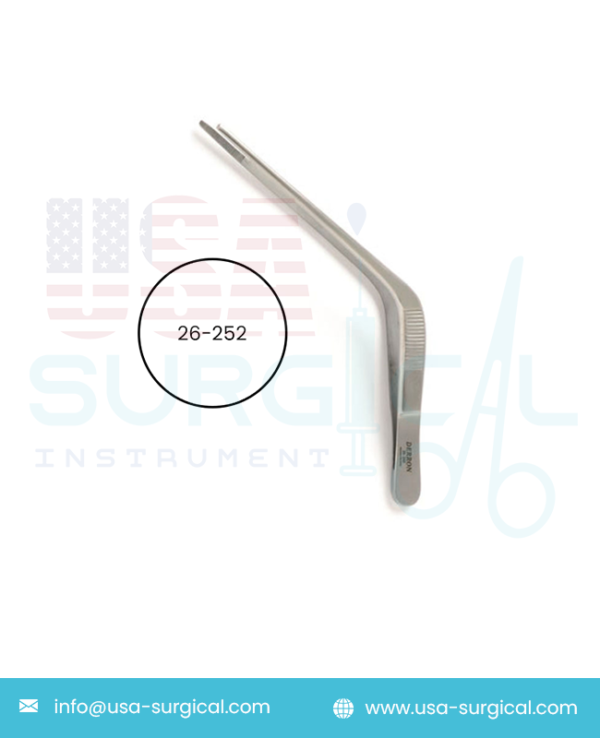 WILDE Ear Dressing Forceps, angular, serrated