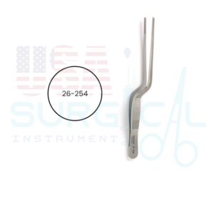 LUCAE Ear Dressing Forceps, bayonet shape, serrated