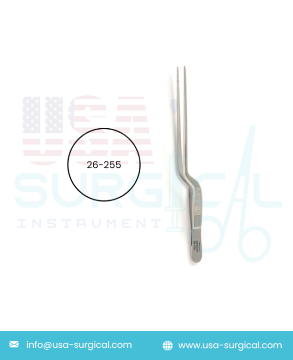 JANSEN Ear Forceps, bayonet shape, extra delicate, wide serrated