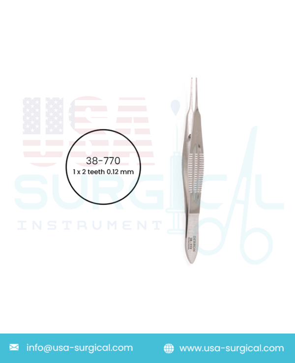 CASTROVIEJO Suturing Forceps, 1 x 2 teeth, with tying platform