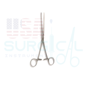 DOYEN Forceps, straight, flexible blades with longitudinal serrations