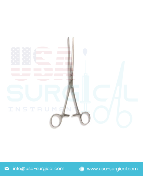 DOYEN Forceps, straight, flexible blades with longitudinal serrations