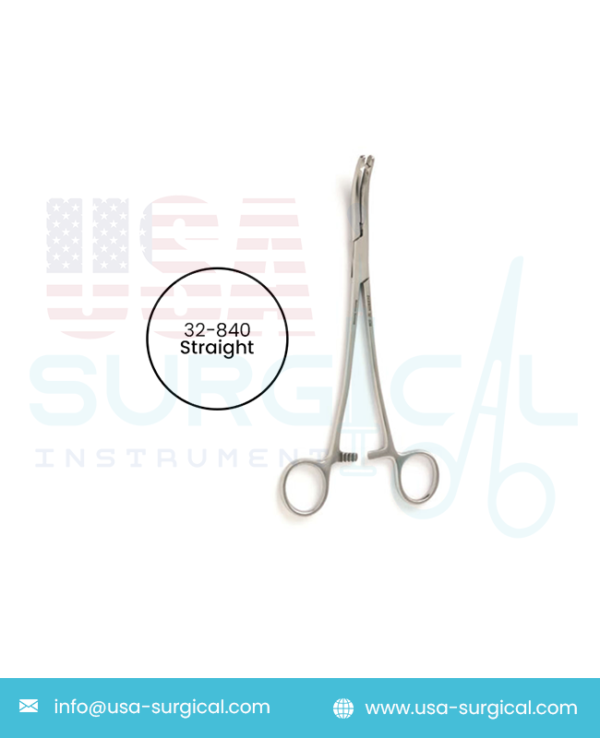 BALLENTINE Hysterectomy Forceps, longitudinal serrations, single tooth, straight