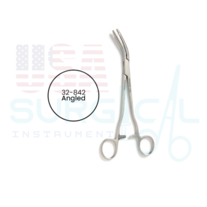 GARLAND Hysterectomy Forceps, longitudinal serrations, single tooth, angled