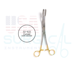 JAVERTS Polyp Forceps, curved, flat serrated jaws, with ratchet