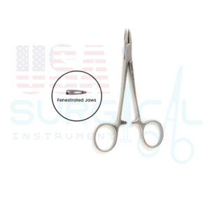 COLLIER Needle Holder, fenestrated jaws