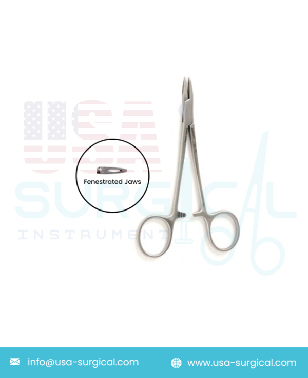 COLLIER Needle Holder, fenestrated jaws