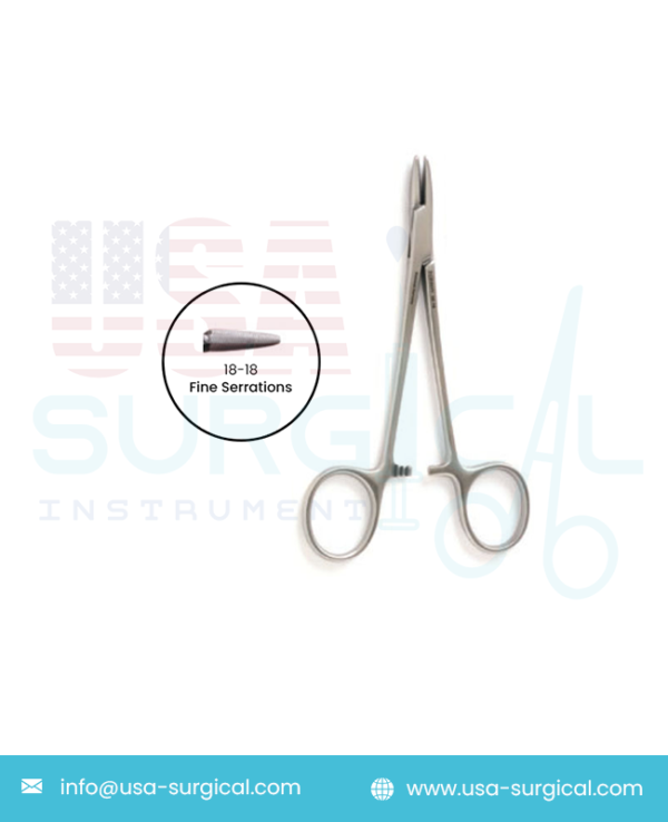 BROWN Needle Holder, convex jaws, fine serrations