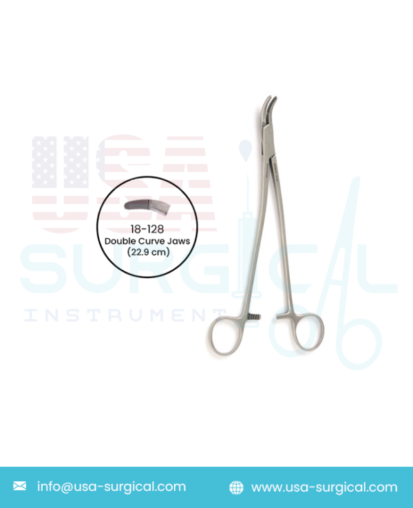 STRATTE Needle Holder, double curve jaws and bent shanks