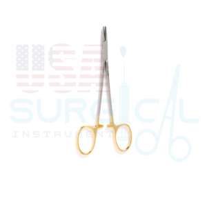 HALSEY Needle Holder - Tungsten Carbide, smooth jaws, General purpose plastic surgery needle holder.