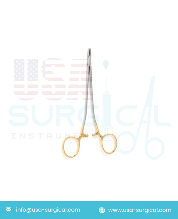 COOLEY Needle Holder - Tungsten Carbide,Extra delicate with finely tapered serrated jaws