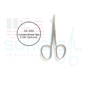 REEH Stitch Scissors, curved sharp tips, small hook at end of blade, ribbon type