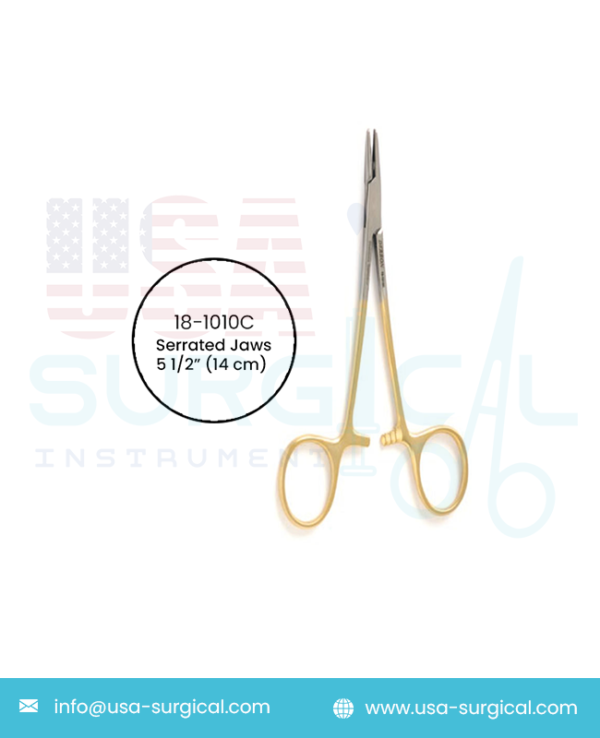 BAUMGARTNER Needle Holder serrated jaws - Left Handed