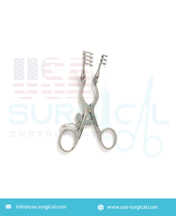 BECKMAN-WEITLANER Retractor, 3 x 4 sharp teeth with hinged blades